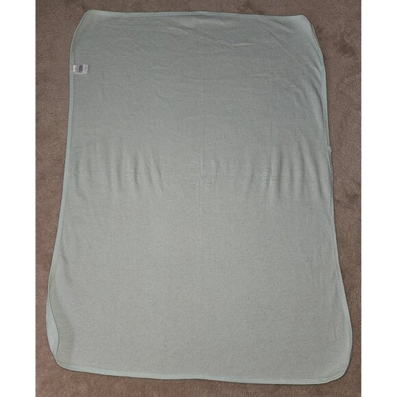 Bambini Solid Mint Green Waffle Knit 100% Cotton Thermal Blanket 28" x 38" - Picture 7 of 7